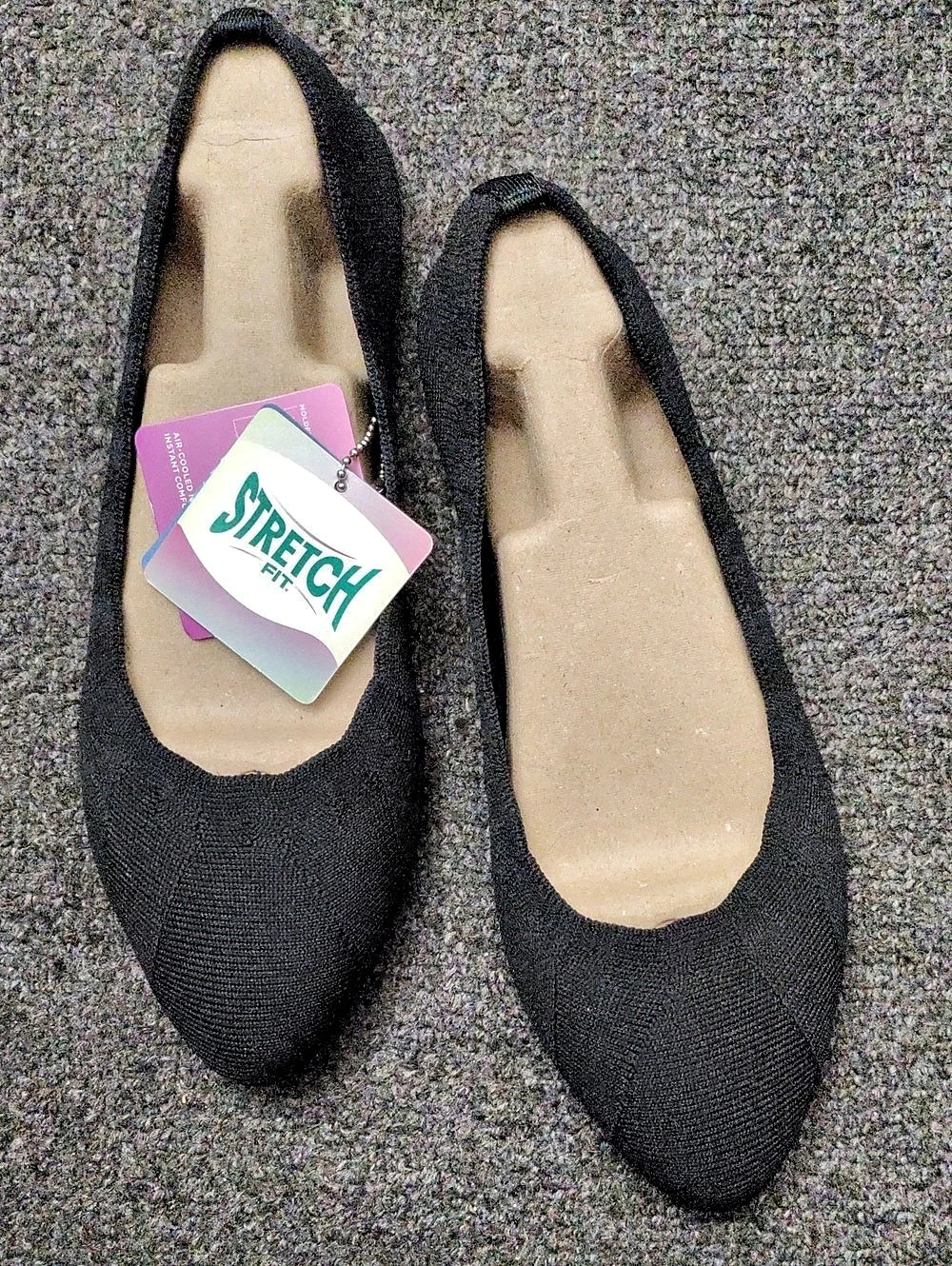 Skechers Stretch Fit Black Flats US 8 NWT